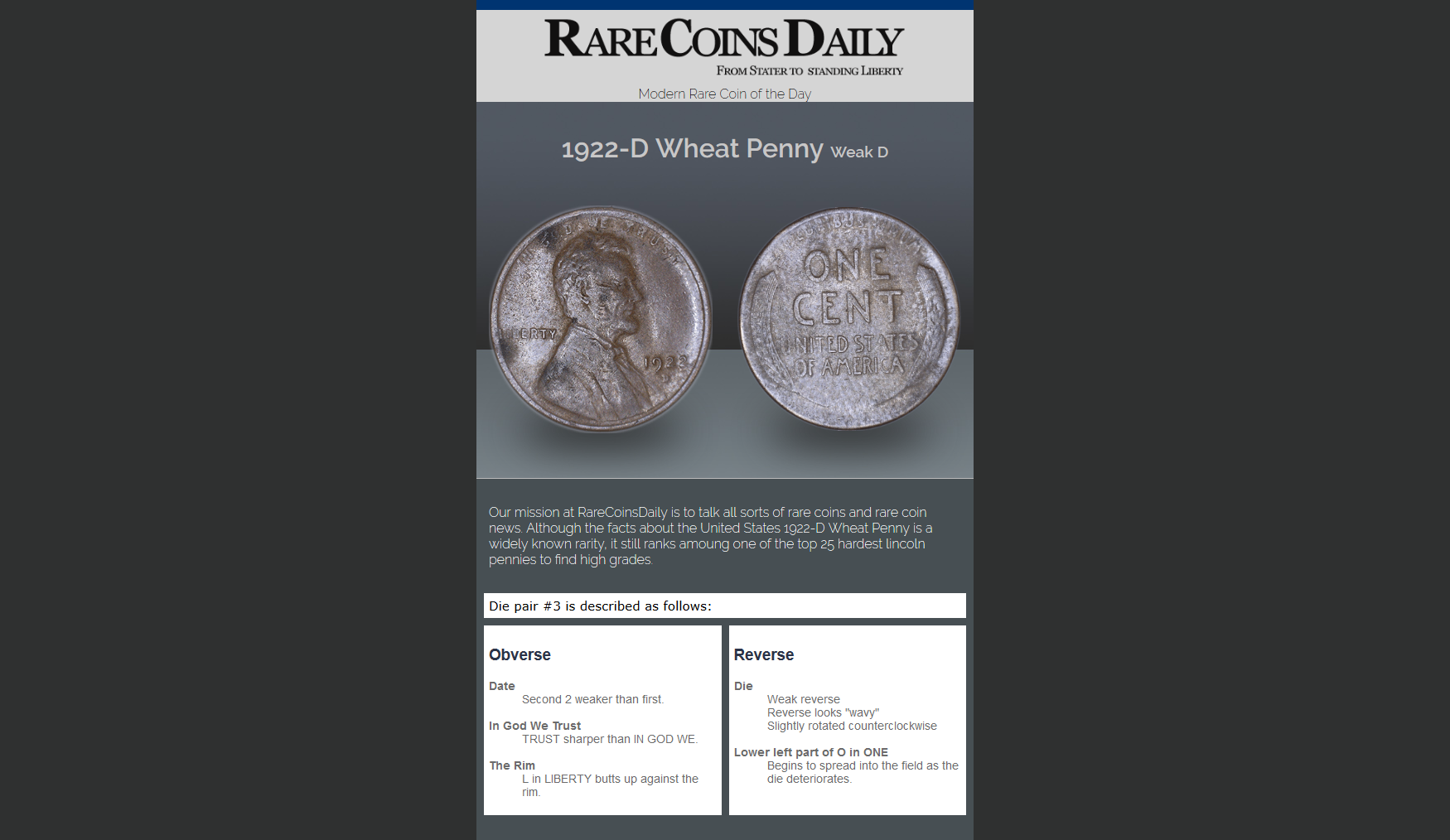 email rare coins daily