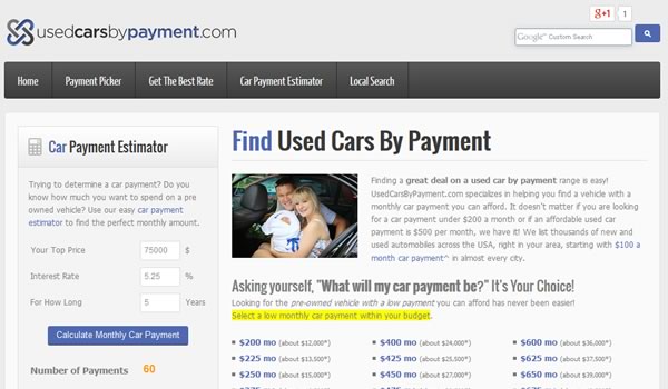 used cars by payment